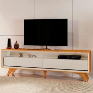 Rack até 75" Viena Naturale/Off White - MAVAULAR