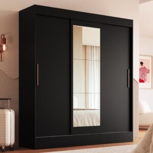 Guarda-Roupa 3 Portas Londres 69000 1,80 m Preto - DORIPEL