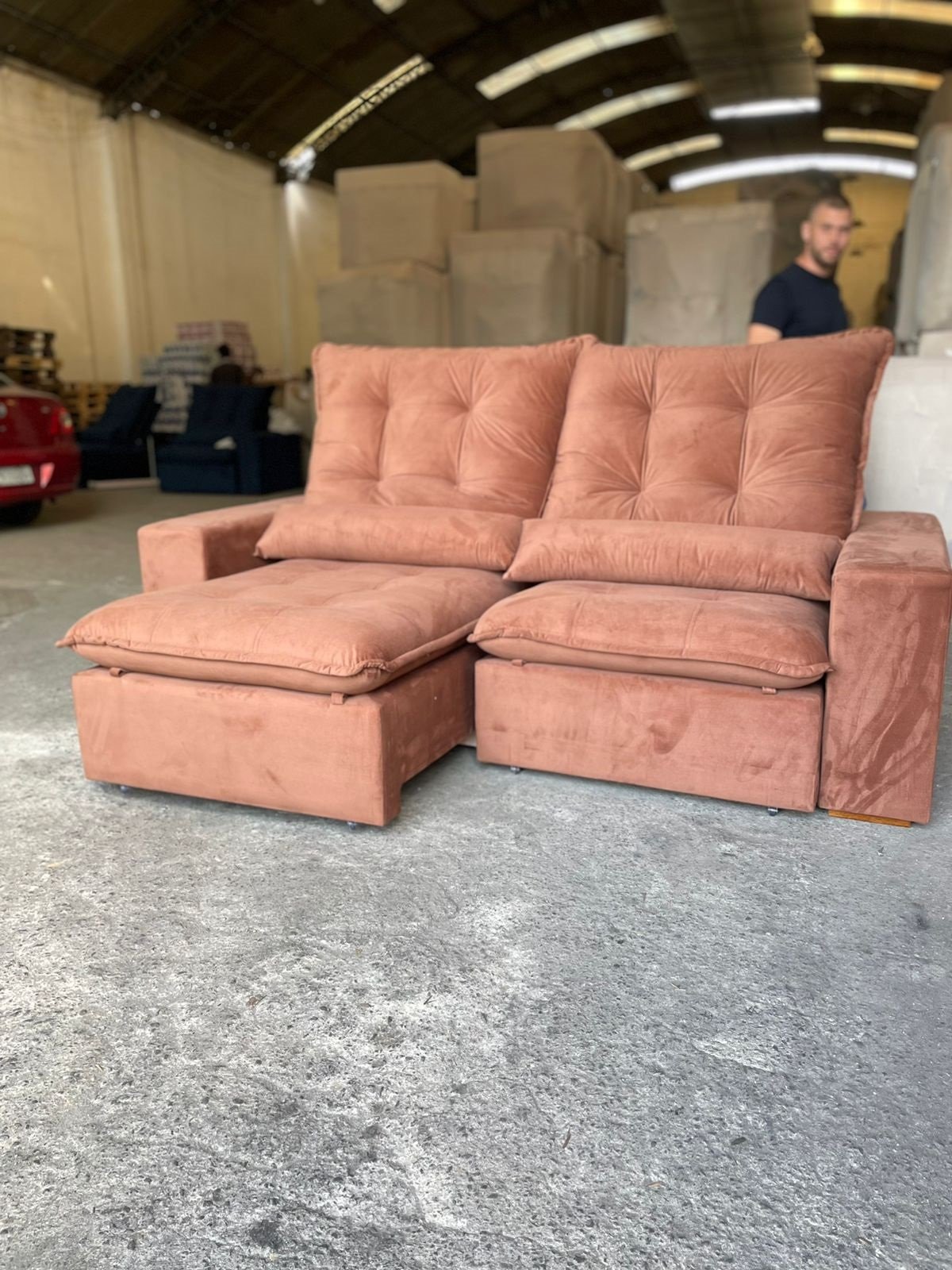 Sofá Retrátil e Reclinável Malu 2,50 m Ferrugem – D’VITRINE ESTOFADOS(PROMOÇÃO) - Imagem 5