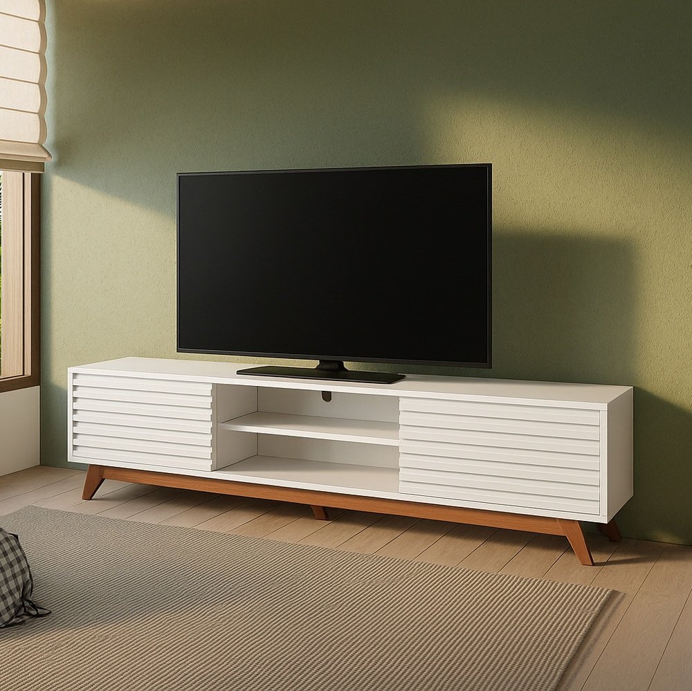 Rack até 60" R515 Off White/Freijó - DALLA COSTA