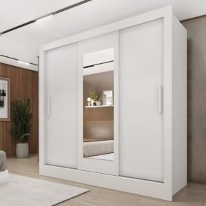 Guarda-Roupa 3 Portas Valência/Turia 1,90 m Branco Neve - TCIL