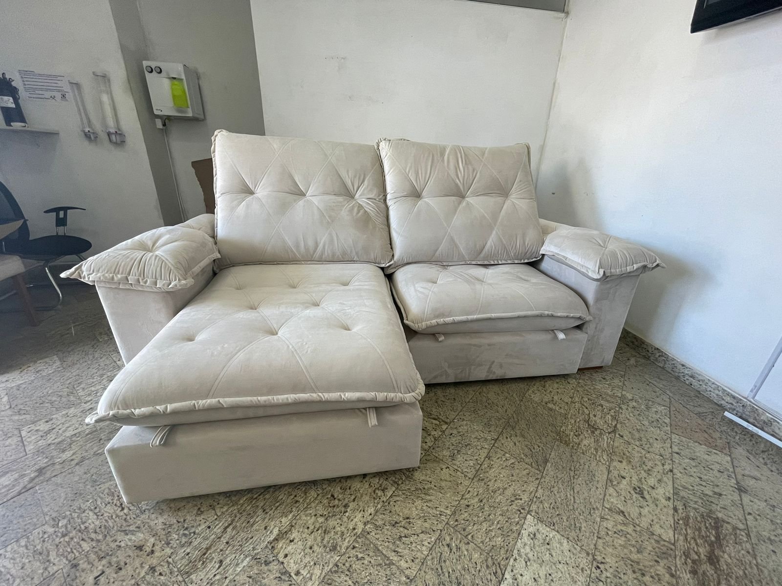 Sofá Retrátil e Reclinável Corvette 2,90 m Prata - D'VITRINE ESTOFADOS(PROMOÇÃO) - Imagem 6