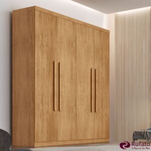 Guarda-roupa Império Nature 4 Portas 3 Gavetas Larg. 1.80m 100% MDF Rufato