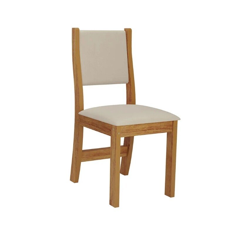 Mesa de Jantar Magic 120x80 Tampo Off Mel/Blonde + 4 cad. Sol Assento veludo Marfim - Viero - Imagem 4