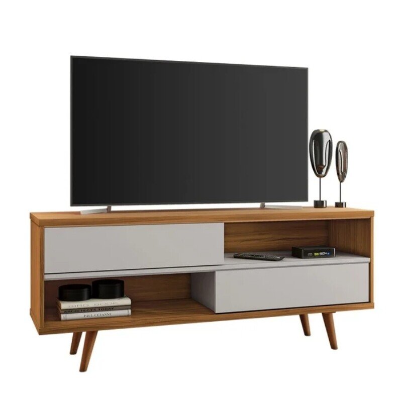 Rack Bancada NT 1180 Larg.1.35m Freijó/Off para TV até 55"- Notável - Imagem 3