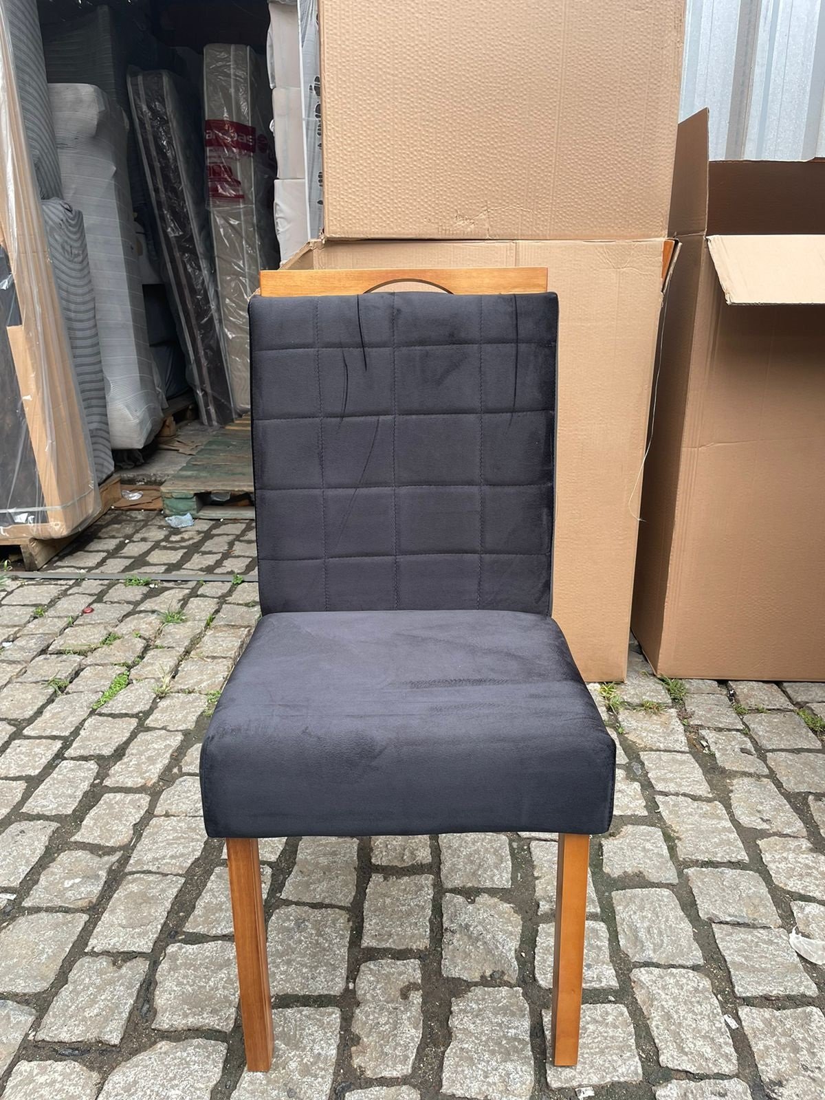 Kit 2 Cadeiras Roma Mel/Veludo Preto – WM DECOR - Imagem 3