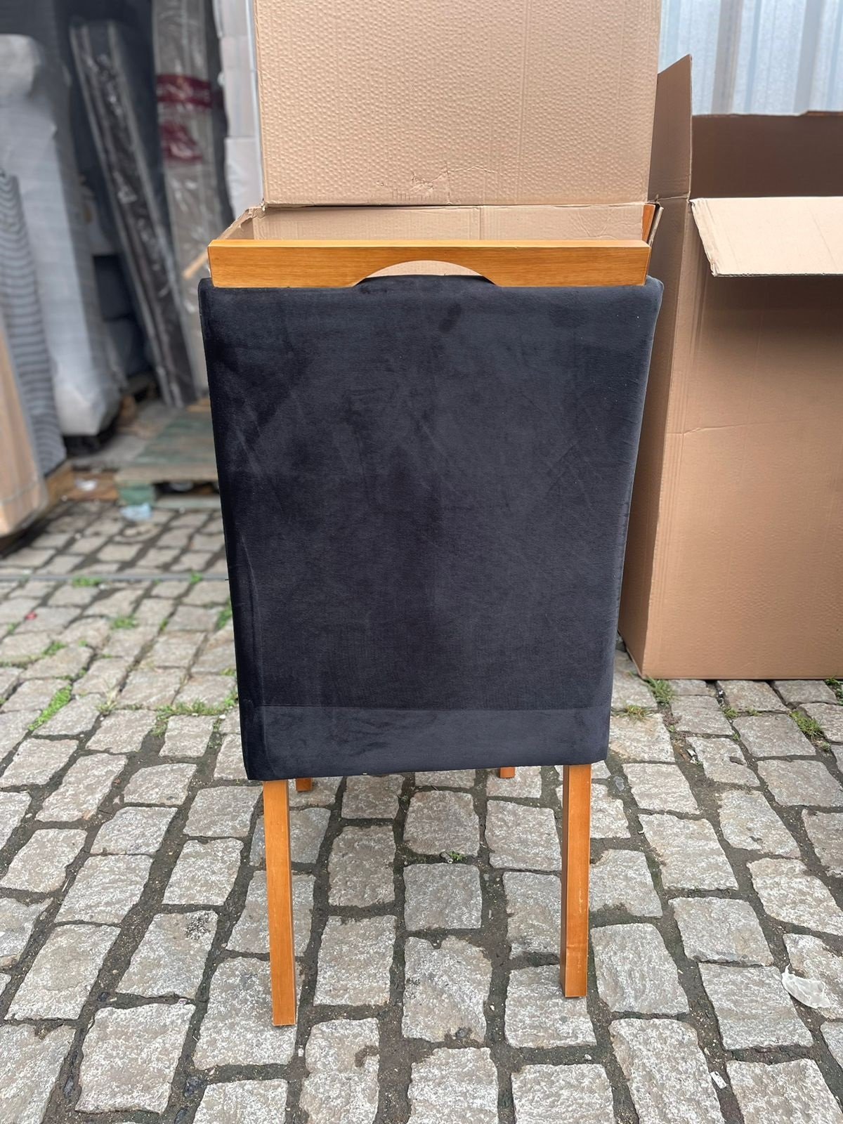 Kit 2 Cadeiras Roma Mel/Veludo Preto – WM DECOR - Imagem 4