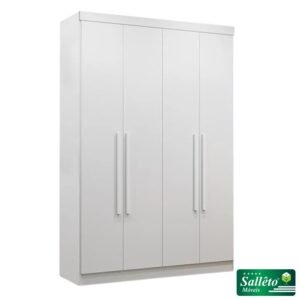 Roupeiro Solteiro Recife 4 Portas 2 Gavetas Larg. 1.21m Branco Sallêto