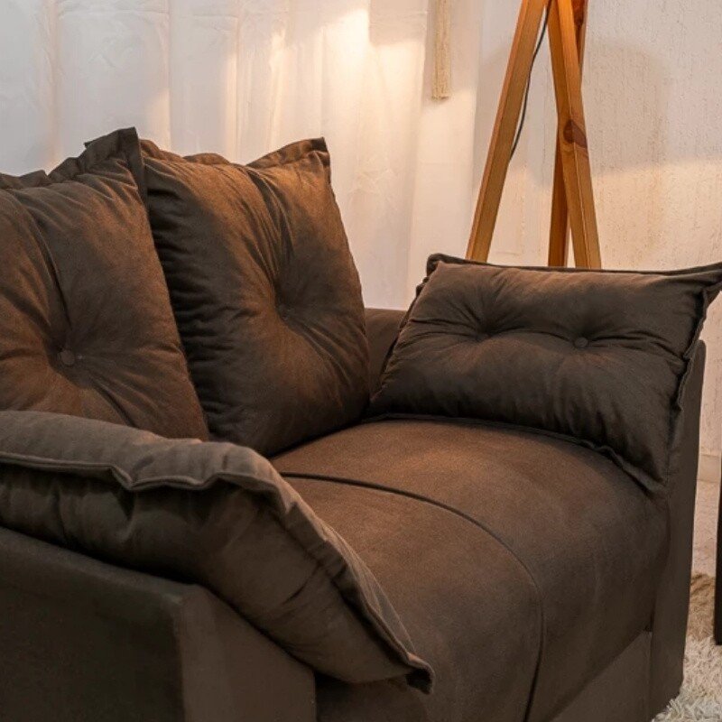 Sofá 2 Lug. Petra 1.30m Veludinho Marrom 603 - Imagem 2