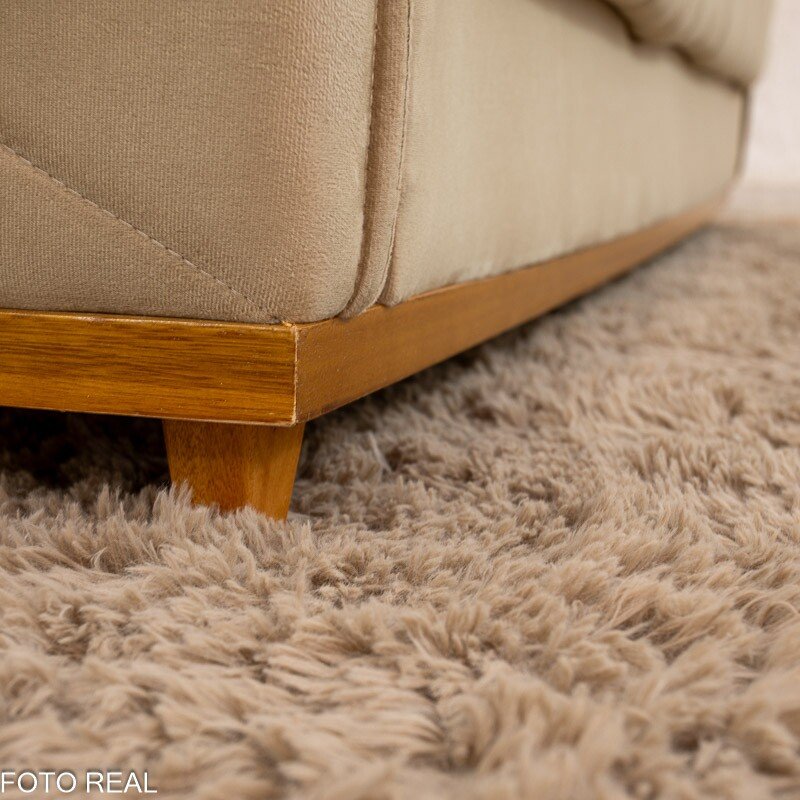 Sofá 3 Lug. Vican Larg. 2.00m Veludo Bege 5002 - Molas Bonnel - Imagem 12