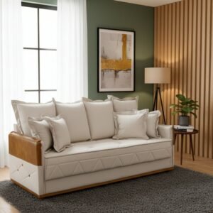 Sofá 3 lugares Vican Larg. 2.00m Linho Bege 5044 Detalhe 05 - Molas Bonnel