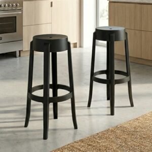Kit 2 Banquetas Shine Plus Preto UZ8007-11 - KAPPESBERG