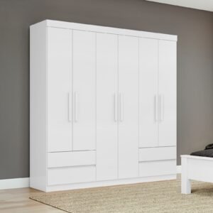 Guarda-Roupa 6 Portas Zeus 1,77 m Branco - LOPAS