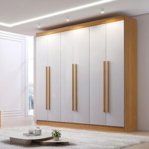 Guarda-Roupa 6 Portas Monte Carlo 2,32 m Cinamomo/Off White - D'DORO