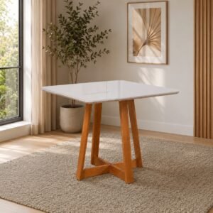 Mesa Maria 90 Imbuia/Off White - A&A CONCEITO