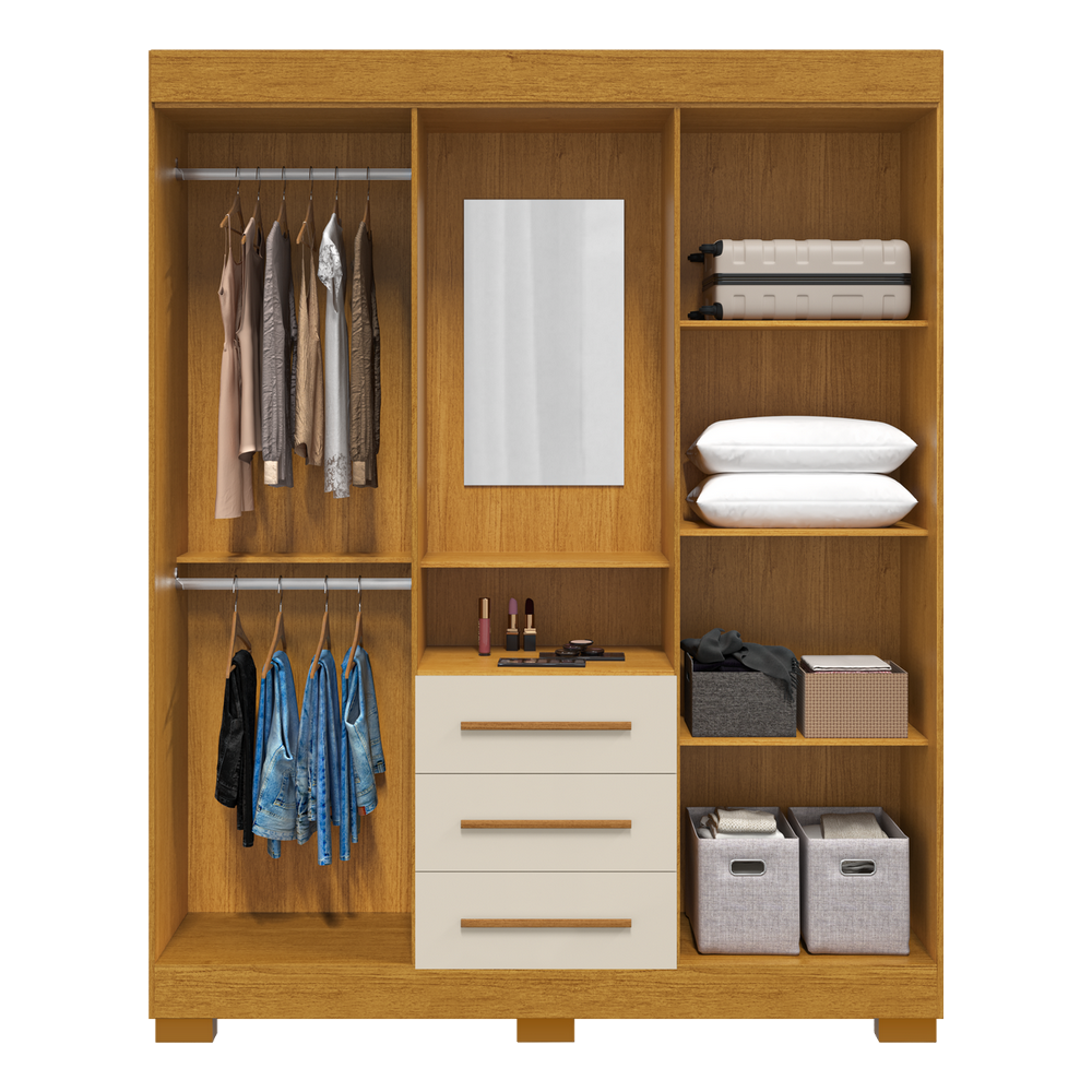 Guarda-Roupa Capelinha Emily Gold 1,64 m Cinamomo/Off White – ACP MÓVEIS - Imagem 2