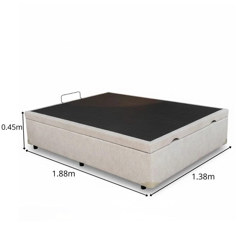 Colchão Casal Espuma Viscoelástica Uberaba ColchoMinas + Base Box Baú Casal Confort Linhão Palha Blindado Issacar - 138x188x75 - Imagem 5