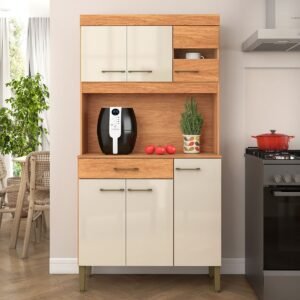 Kit Cozinha Carla K090 0,90 m Cinamomo/Off White - FELLICCI