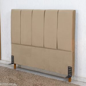 Cabeceira Casal Roma Veludo Bege Larg. 1.40m
