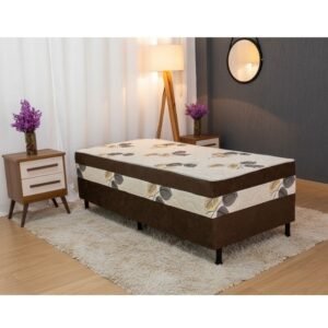 Unibox Solteiro Ortopédico Marrom Nosso Sonho - 88x188x62 cm