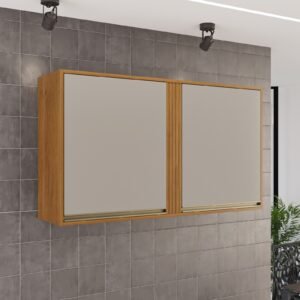Armário Aéreo 2 Portas Pérola 1,20 m Cinamomo/Off White  - SALLÊTO