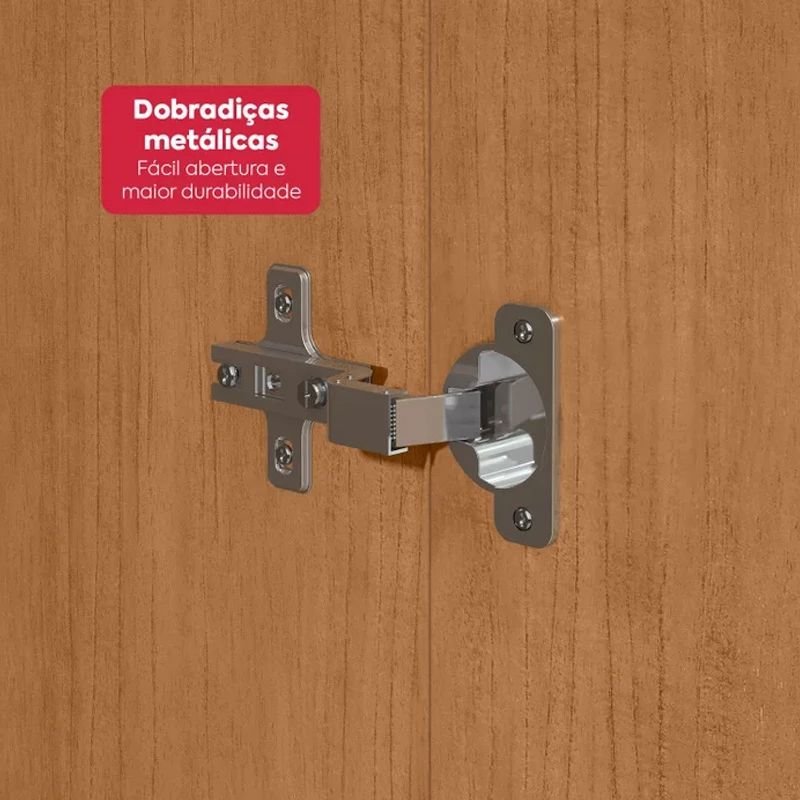 Guarda-roupa Casal 2.36m Andara Amêndoa Clean/Off 8 Portas 4 Gavetas com Espelho - Lopas - Imagem 8
