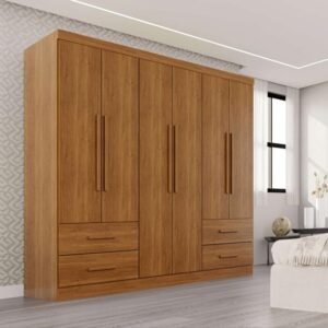 Guarda-roupa Casal 1,80m Texas Premium Cinamomo 6 Portas 4 Gavetas - Sallêto