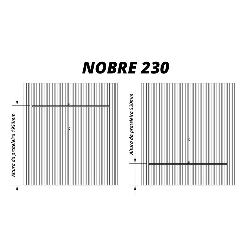 Painel Nobre Ripado 2.30m Off 100% MDF C/ Led TV até 85" - Gelius - Imagem 4