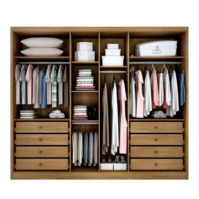 Guarda-roupa Casal Robust Plus Cumaru 6 Portas 8 Gavetas 100% MDF Larg. 2.76m - Novo Horizonte - Imagem 3