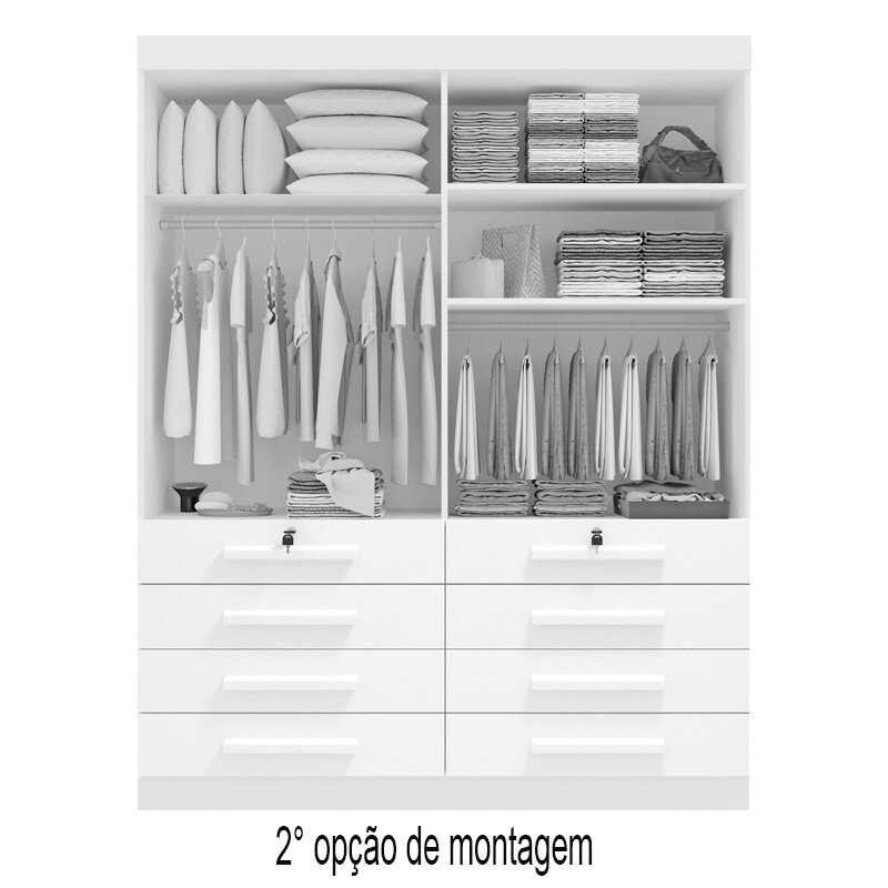 Guarda-roupa Mônaco Plus 4 Portas Cinamomo/Off White Larg. 1.60m - D Doro - Imagem 3