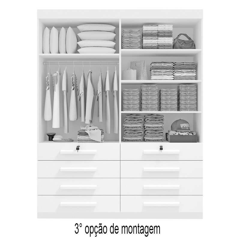 Guarda-roupa Mônaco Plus 4 Portas Cinamomo/Off White Larg. 1.60m - D Doro - Imagem 4