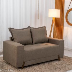 Sofá 2 Lugares 8100 Linho Marrom 25 - 1,55m