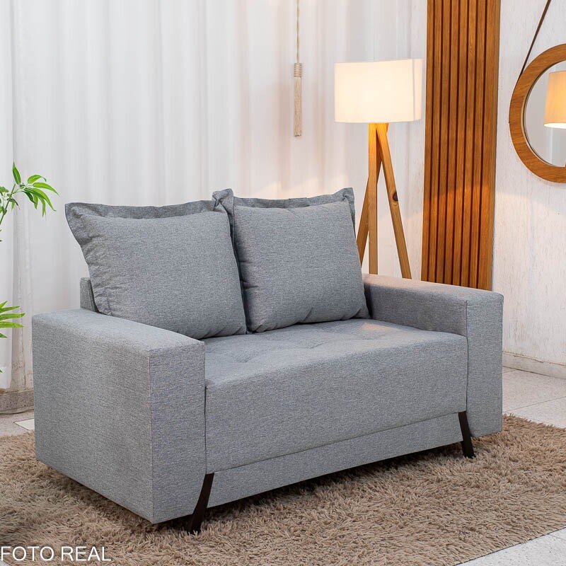 Sofá 2 Lugares 8100 Linho Cinza 27 - 1,55m