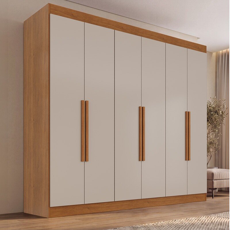 Guarda-roupa 1,77m Roma Cinamomo/Off 6 Portas 2 Gavetas - Sallêto