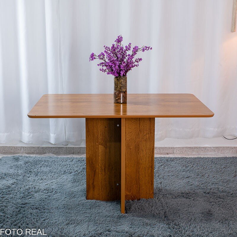 Mesa de Jantar Salina 120x80 Tampo Londres Cinamomo Cel Móveis + 4 Cadeiras Sophia Linho Bege 2000 Estrutura Madeira WM Decor - Entregue Montada - Imagem 12