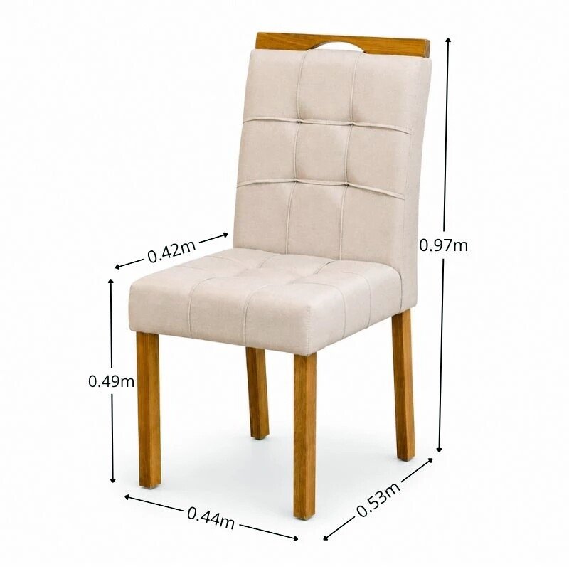 Mesa de Jantar Salina 120x80 Tampo Londres Cinamomo Cel Móveis + 4 Cadeiras Sophia Linho Bege 2000 Estrutura Madeira WM Decor - Entregue Montada - Imagem 9